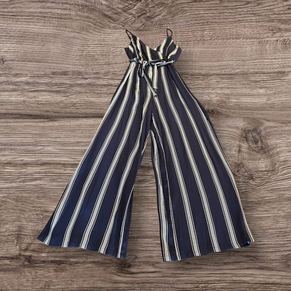 NWT Rails Serena Striped V-Neck Spaghetti Strap Long Sleeveless Jumpsuit XS